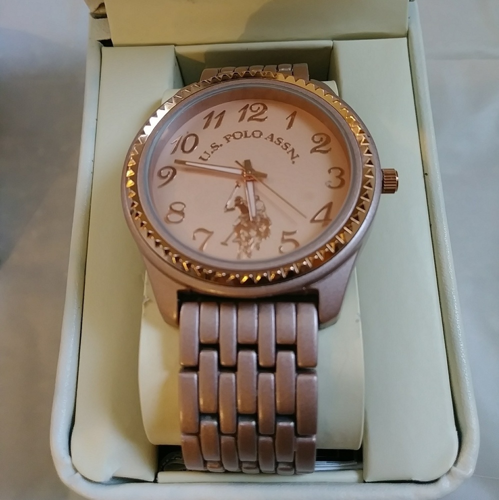 US Polo ASSN Pink Rose Gold Watch